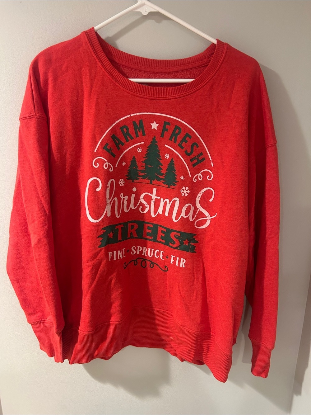Holiday Time Red Christmas Trees Crewneck Sweatshirt